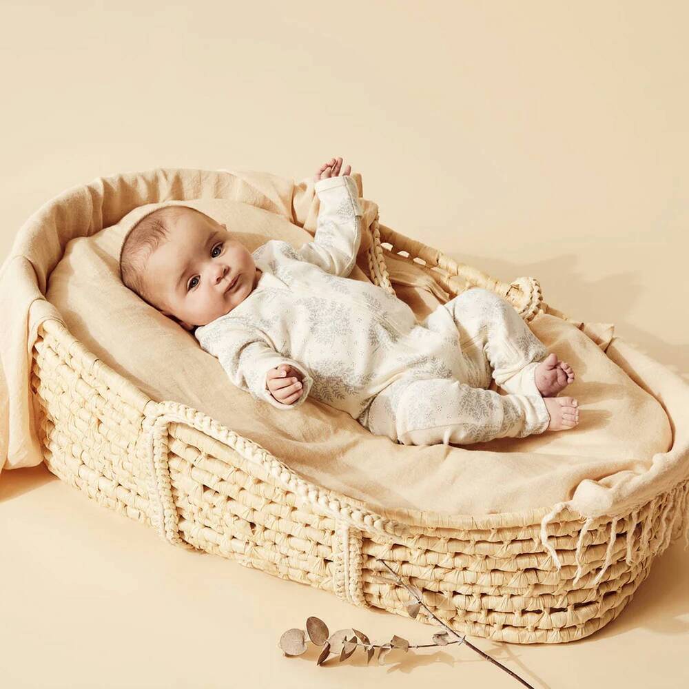 NEW WILSON + FRENCHY forever ferns pointelle footie in white multi
